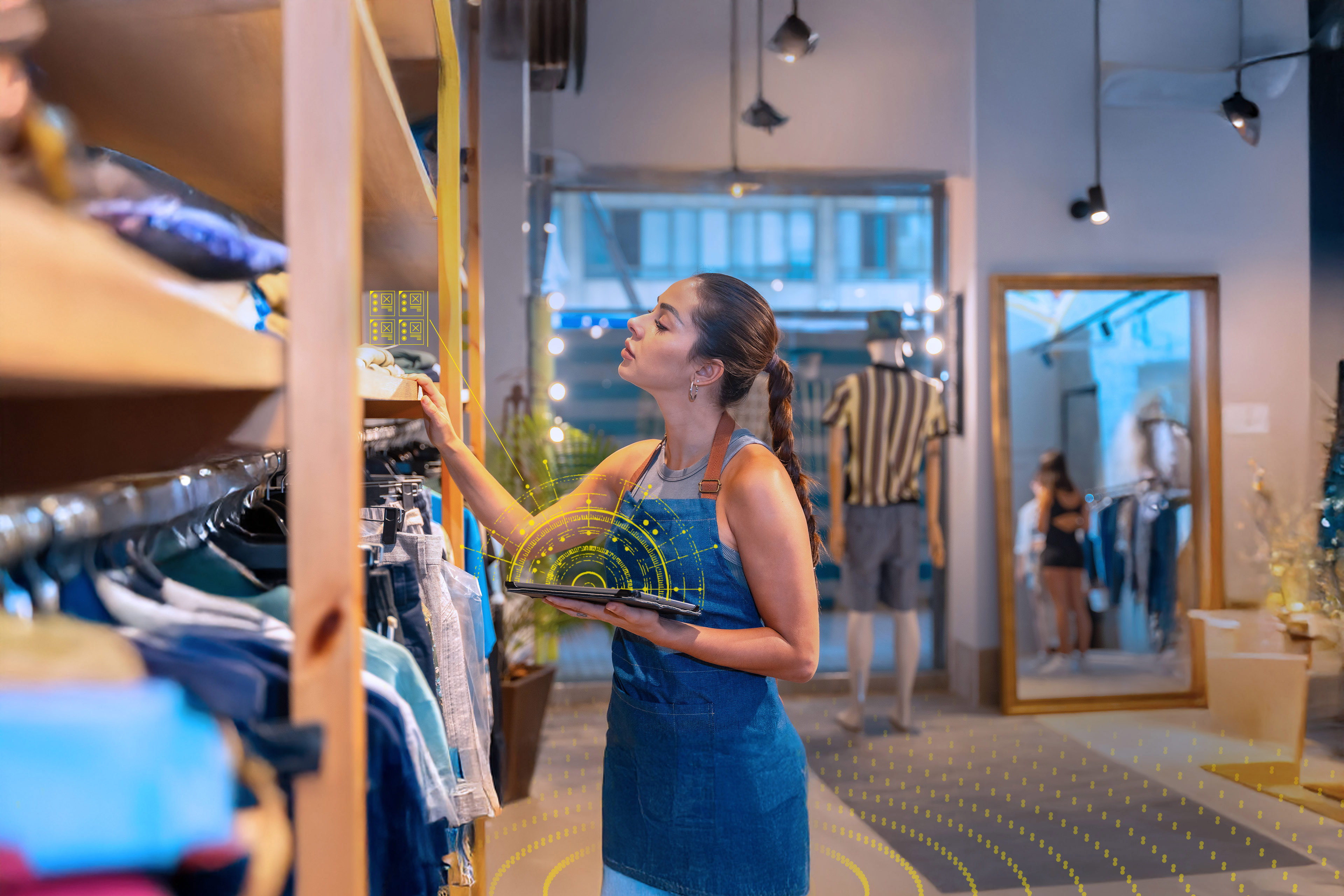 Man working on laptop while sitting in kitchen at home