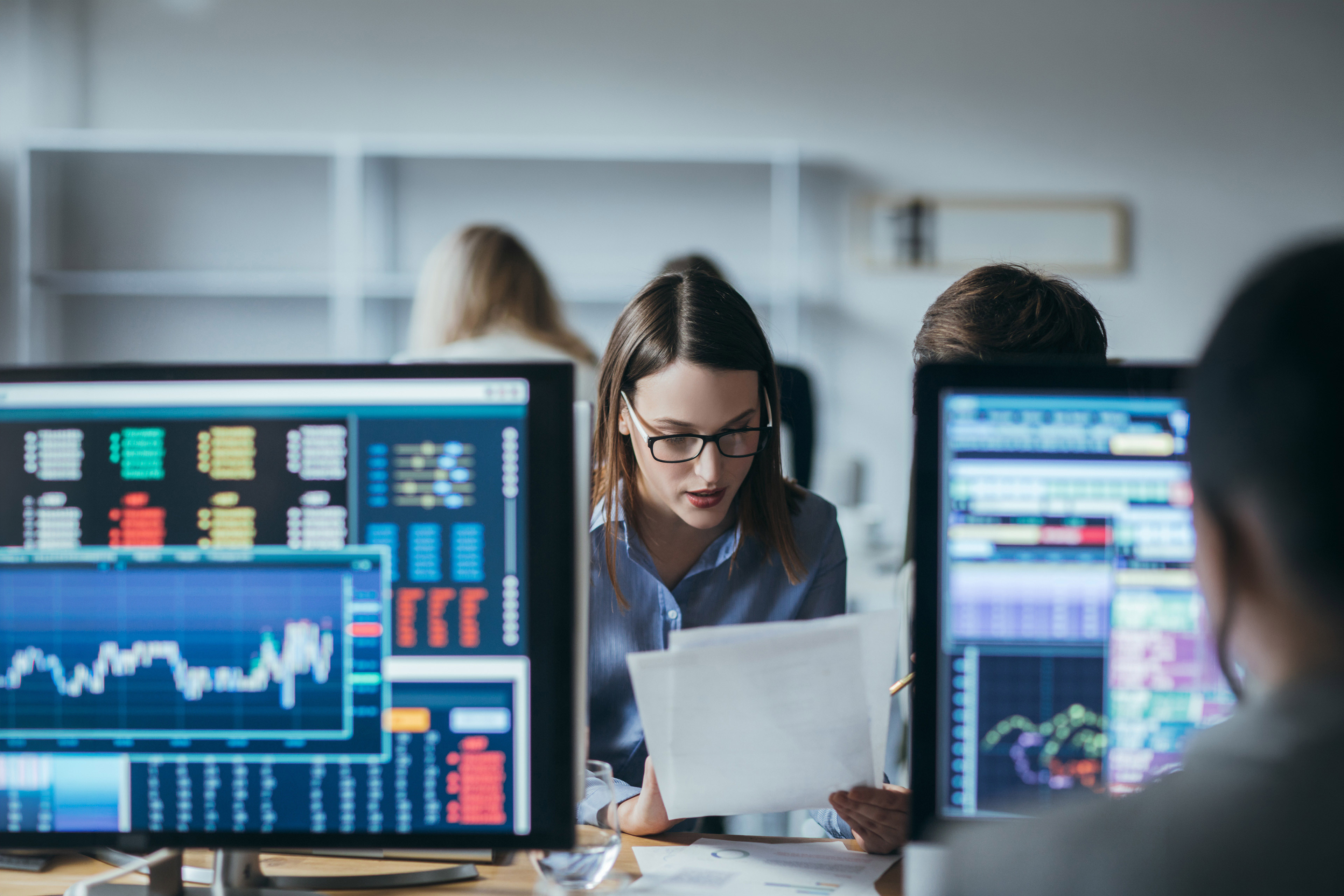 Financial Analyst Using Laptop Computer