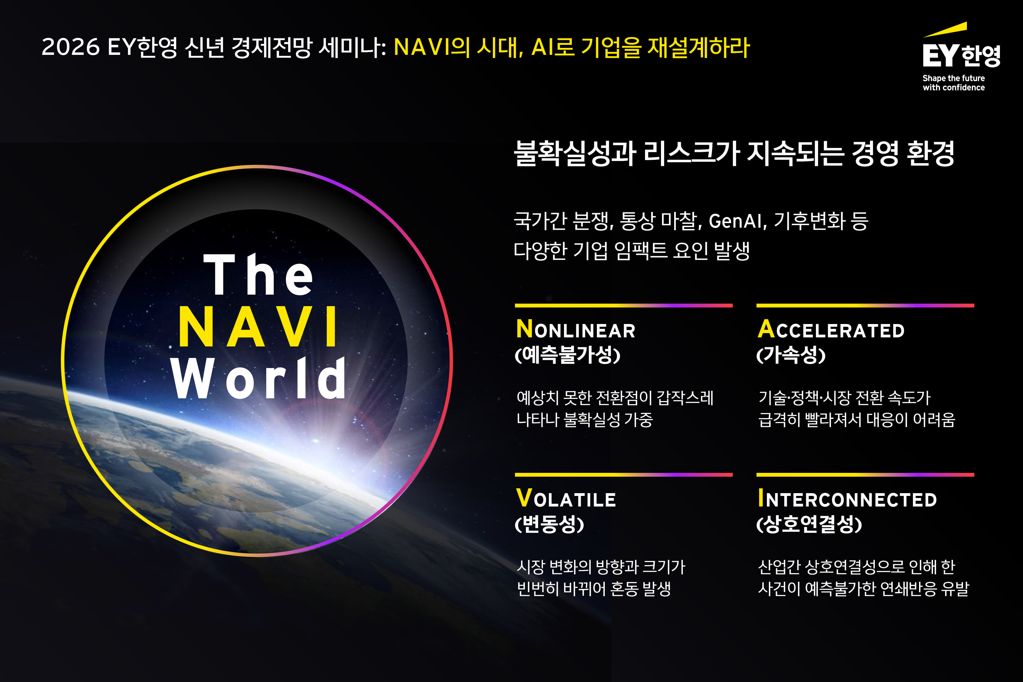 EY한영 “’NAVI의 시대’, AI로 기업 경쟁력 재설계해야” 2026 EY한영 신년 경제전망 세미나 개최