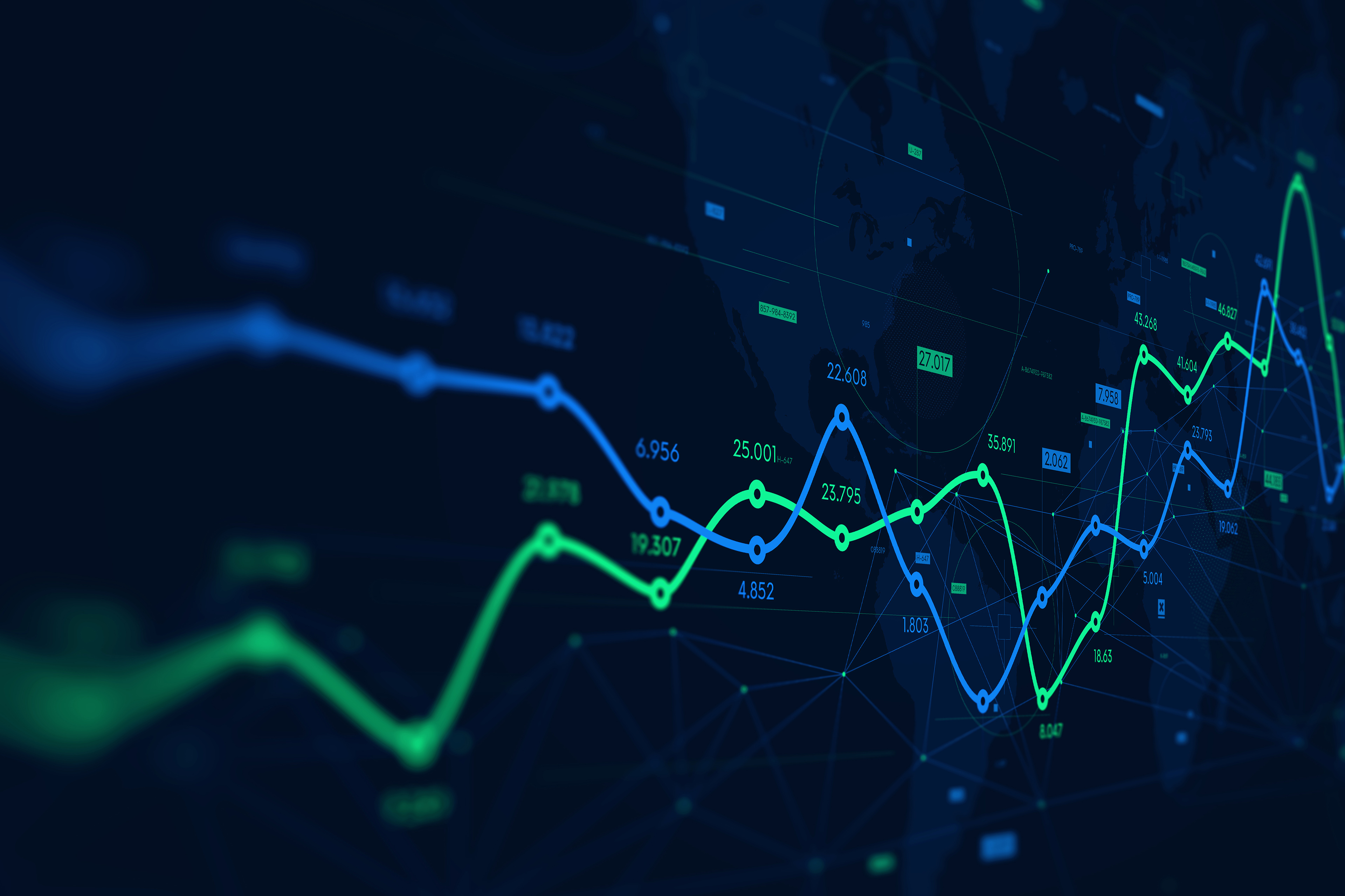 Gráficos lineas azul 