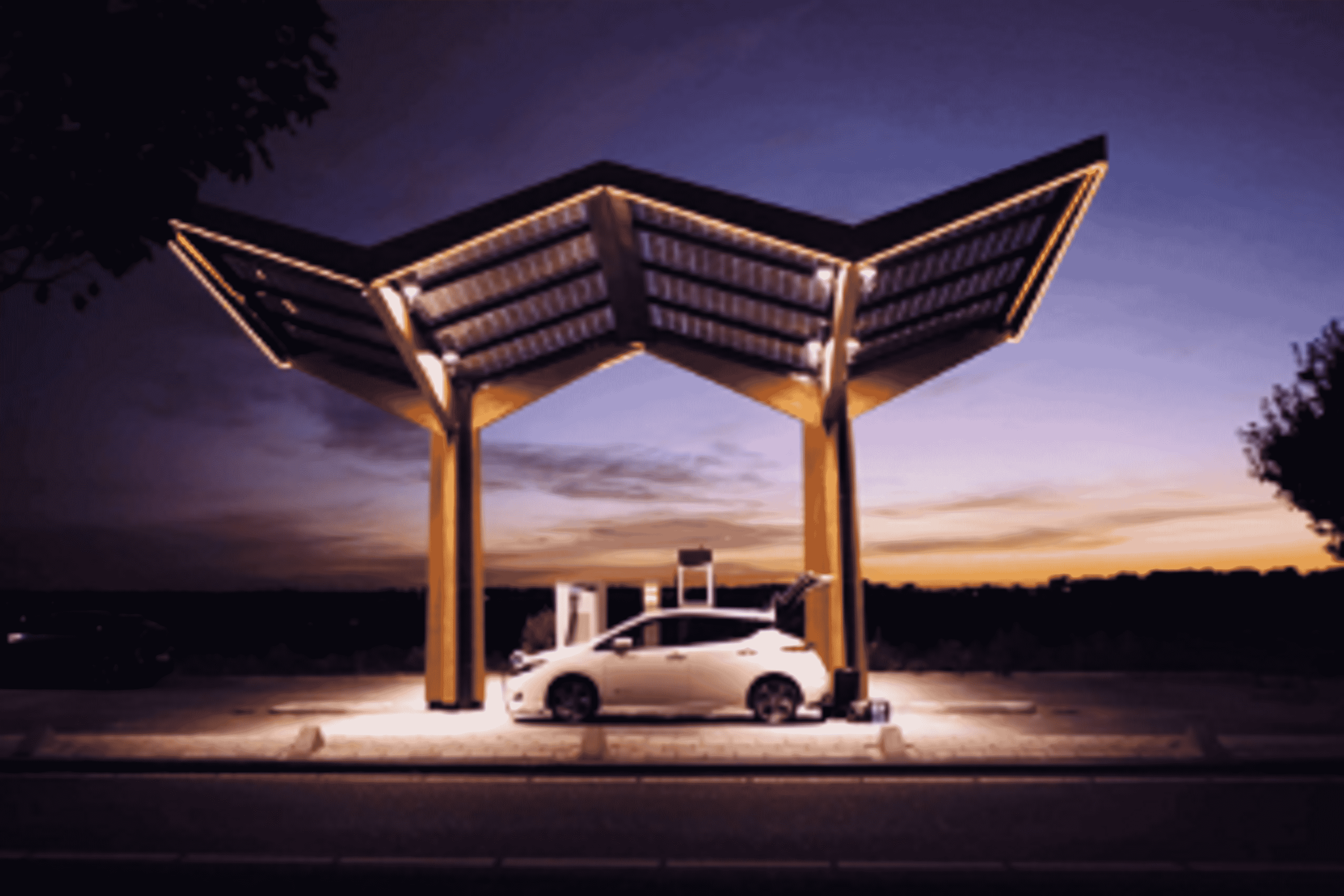 EY car at the electric station