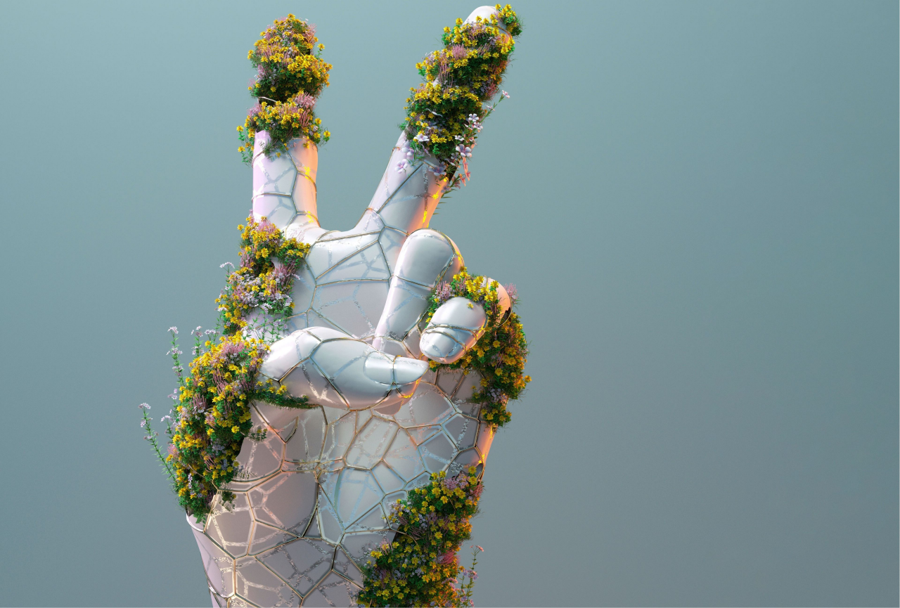 Technologie und Natur vereint als Sinnbild der Twin Transformation