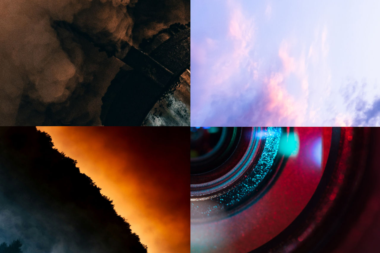 Abstrakte Bildcollage aus Natur, Technologie, Umwelt und Perspektiven im Wandel.