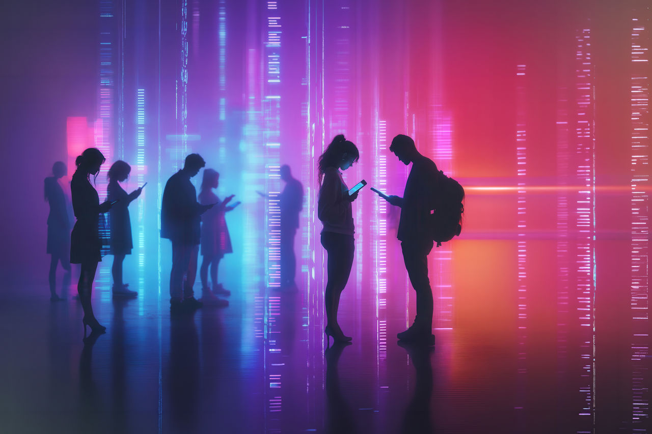 Man working on laptop while sitting in kitchen at home